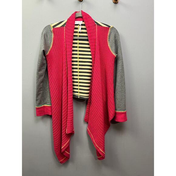 435 Matilda Jane Girls size 12 Striped Open front cardigan Contrast - Picture 1 of 5